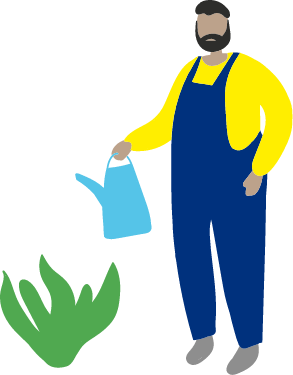 Watering can man